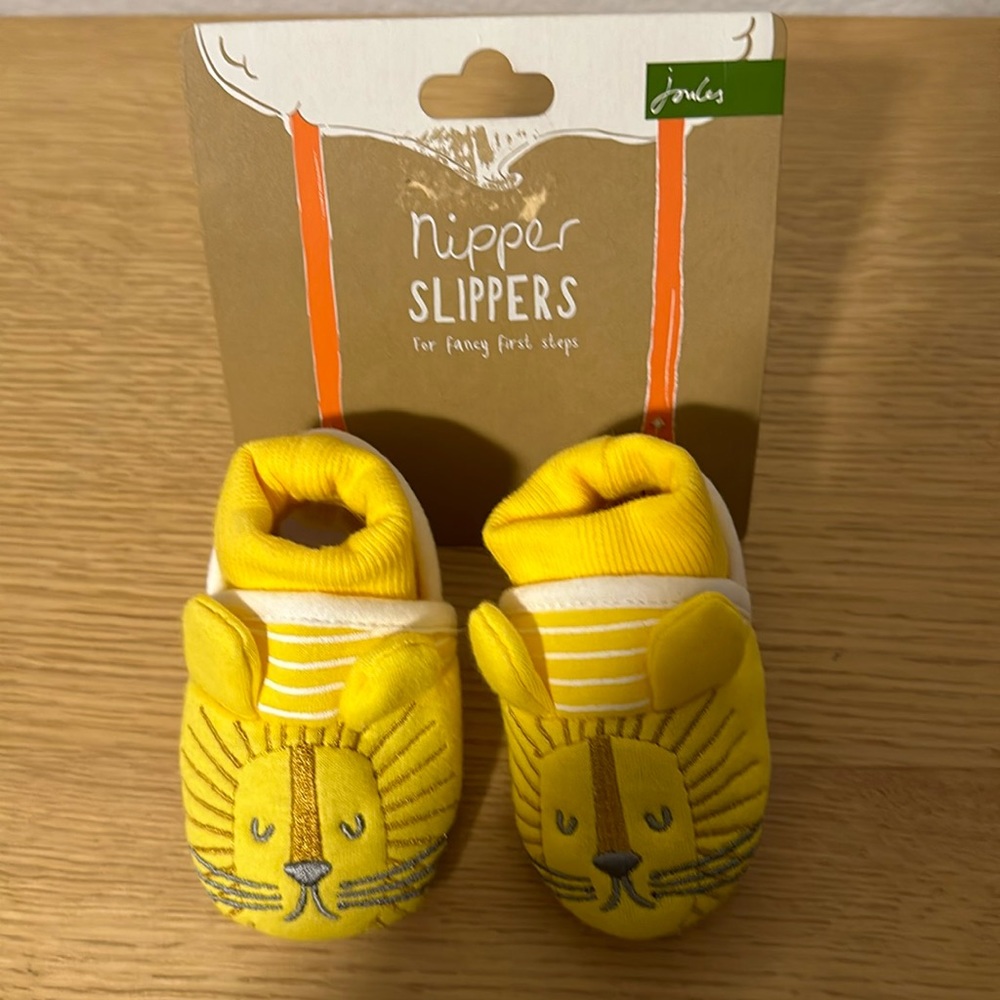 NEW Joules Lion Baby Slippers Booties 0-6 mos